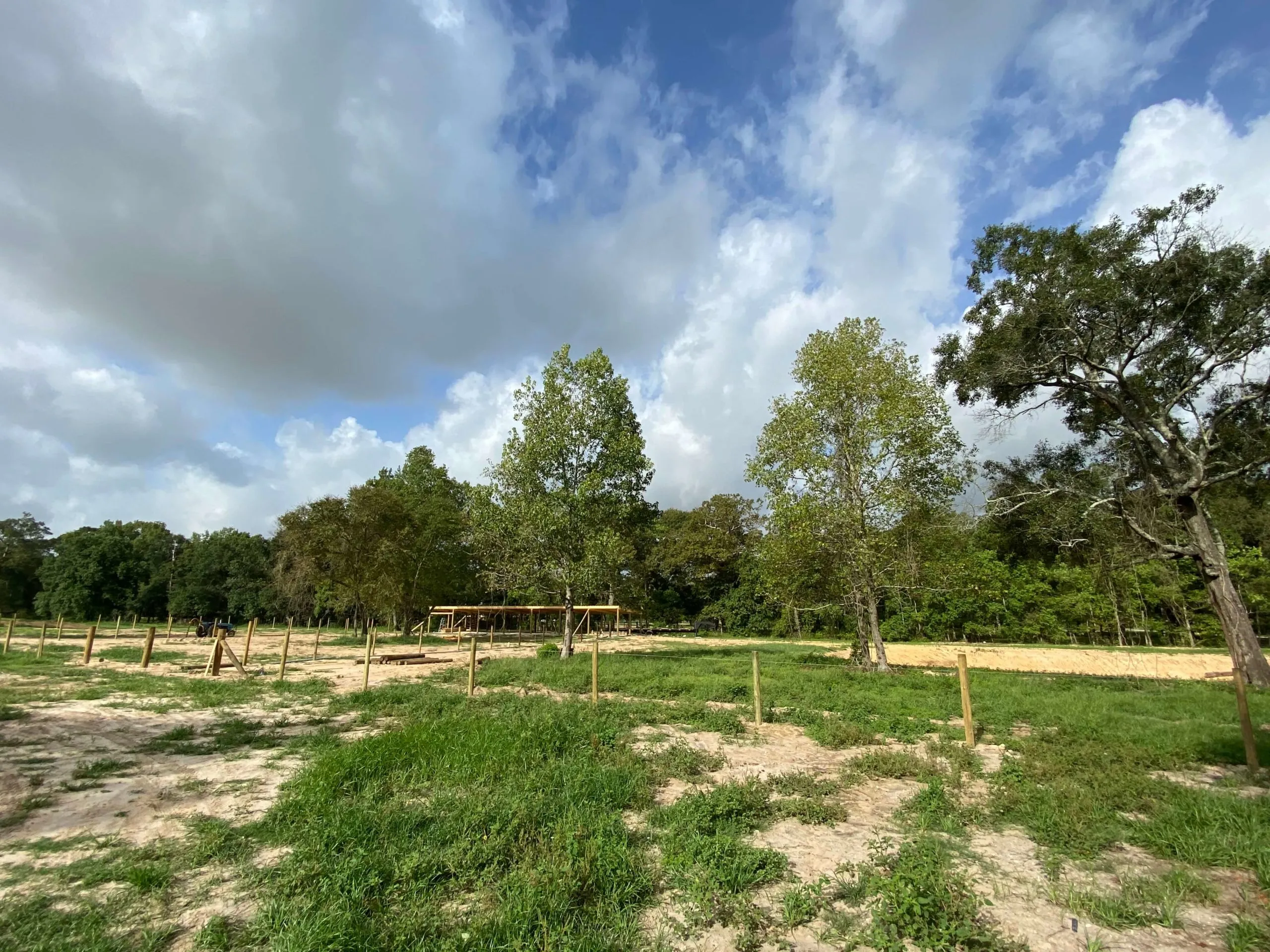 Exterior site improvement at an equestrian facility.