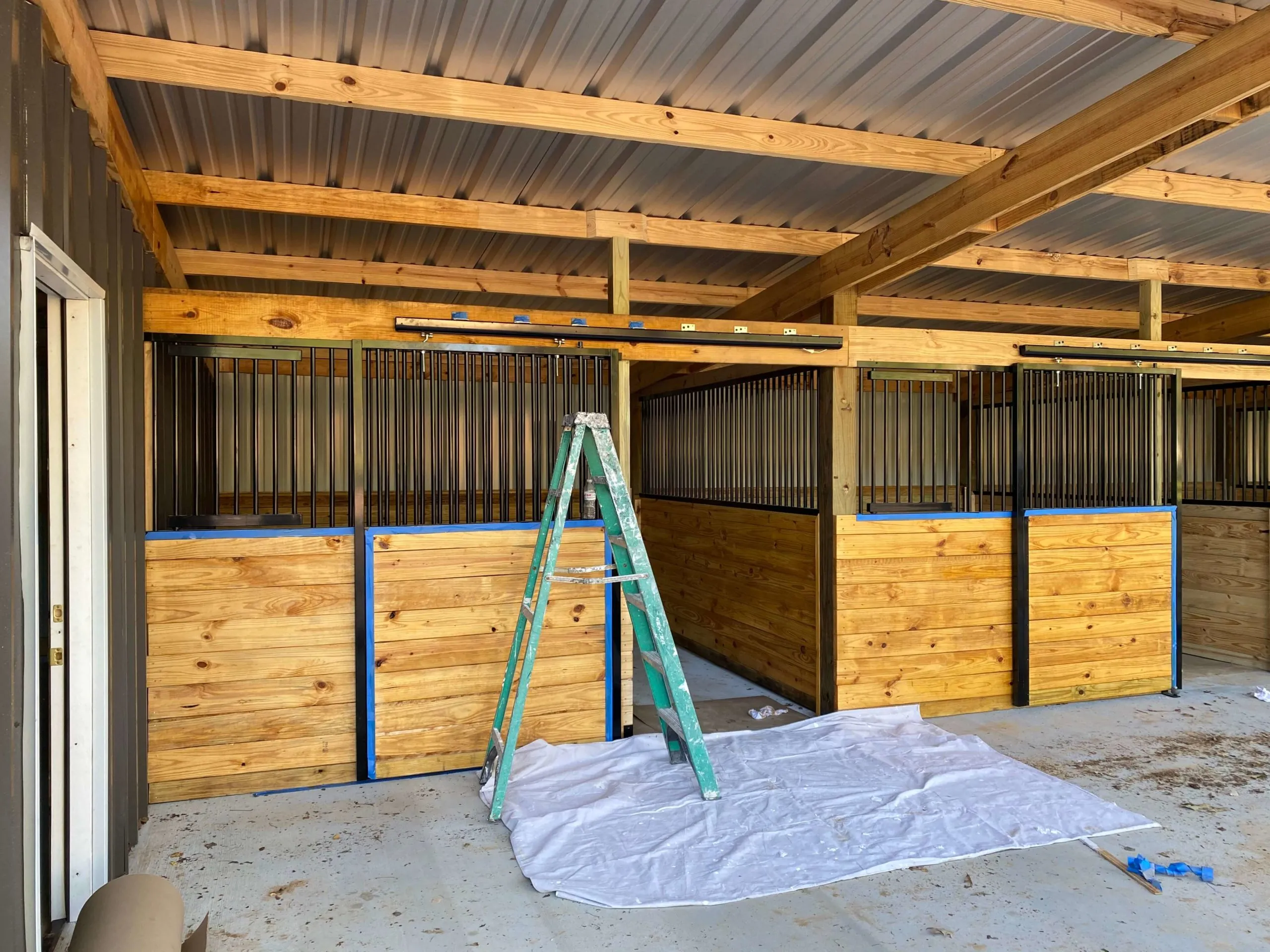 Amenity construction details at a horse arena.