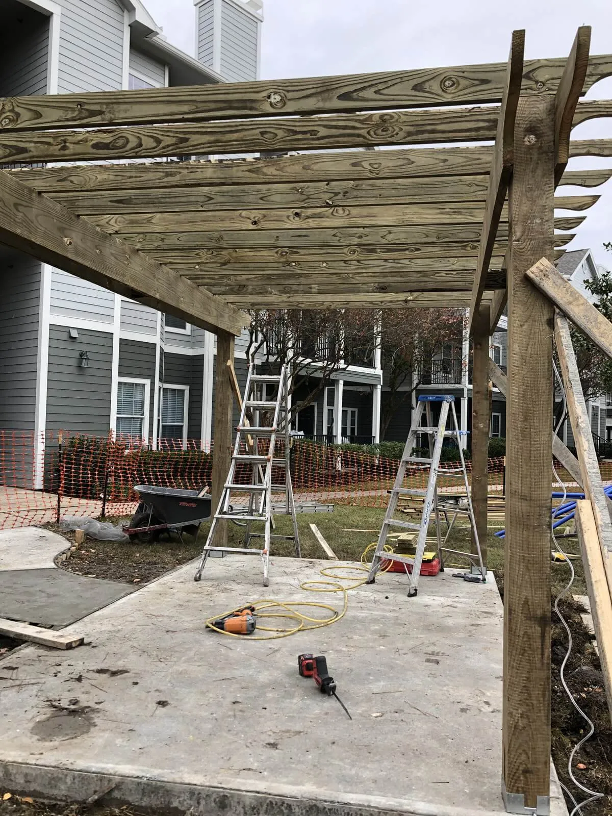 Pergola and common area construction details.